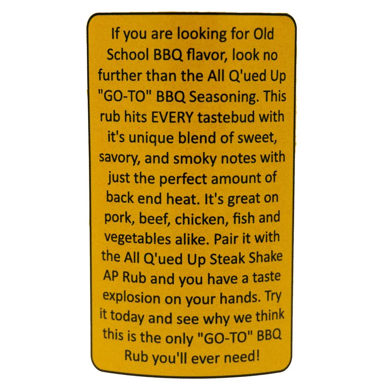 The "Go-To" BBQ Rub by All Q'ued Up (other)