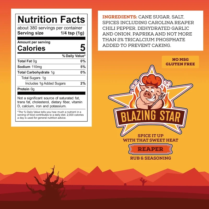 Reaper by Blazing Star BBQ (nutrition)