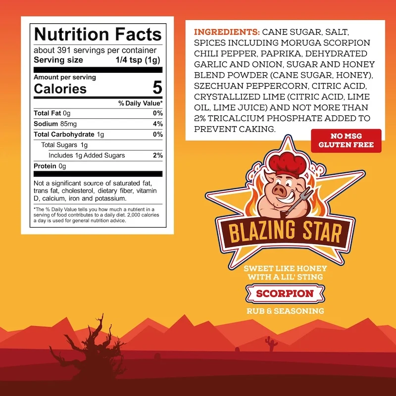 Scorpion by Blazing Star BBQ (nutrition)
