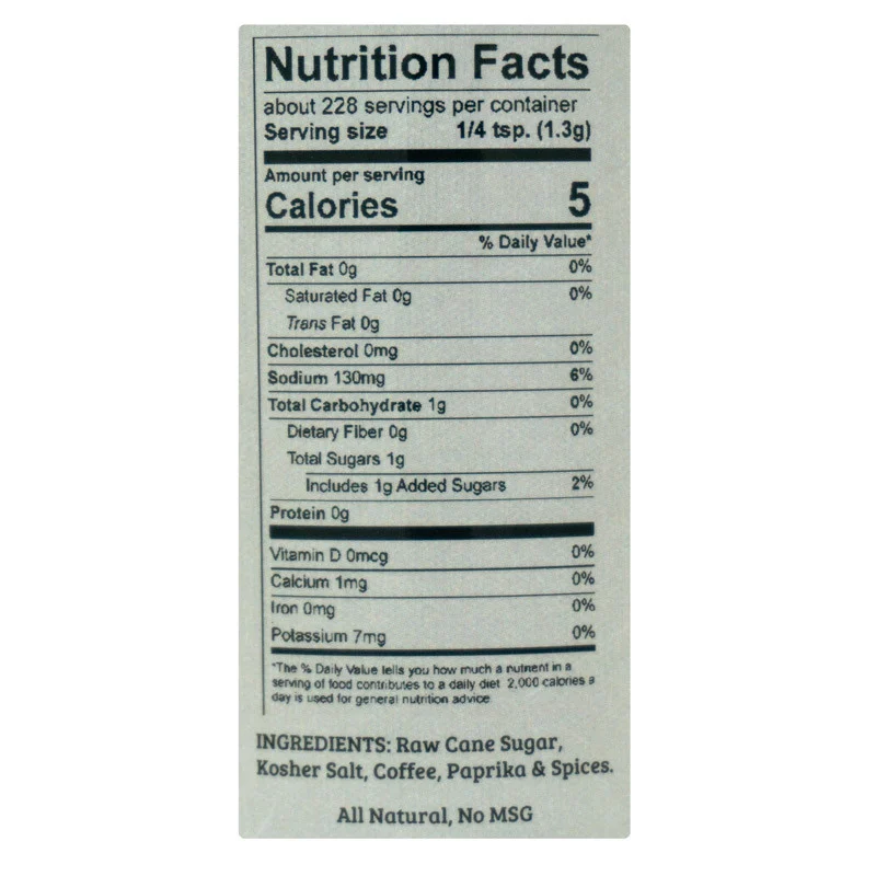 Original Cowboy Coffee Steak Seasoning by Cattleman's Grill (nutrition)