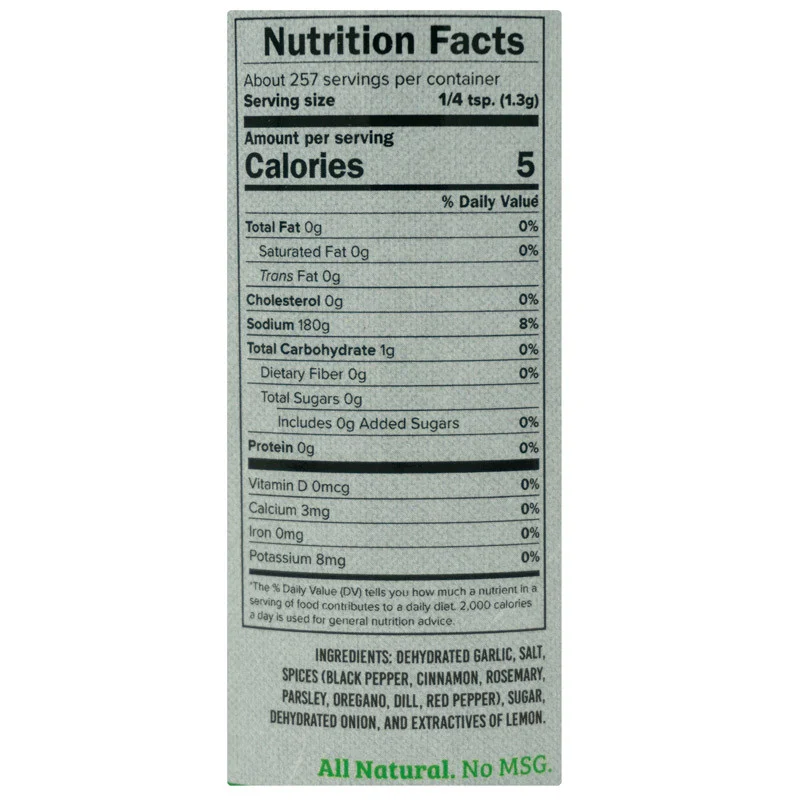 Ranchero Chicken & Pork Seasoning by Cattleman's Grill (nutrition)