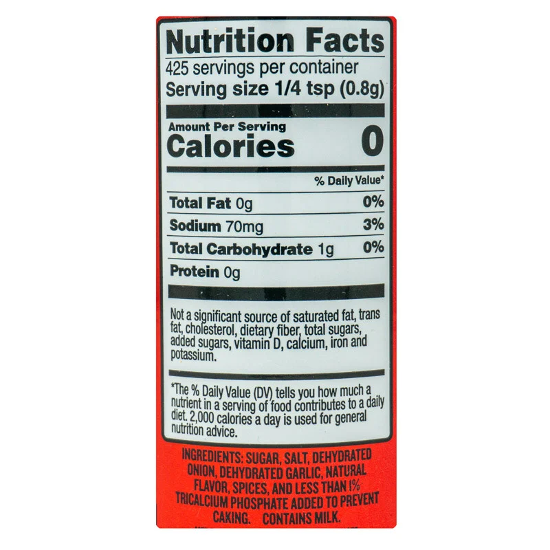 DB180 Spicy Garlic Seasoning by Dead Bird BBQ (nutrition)