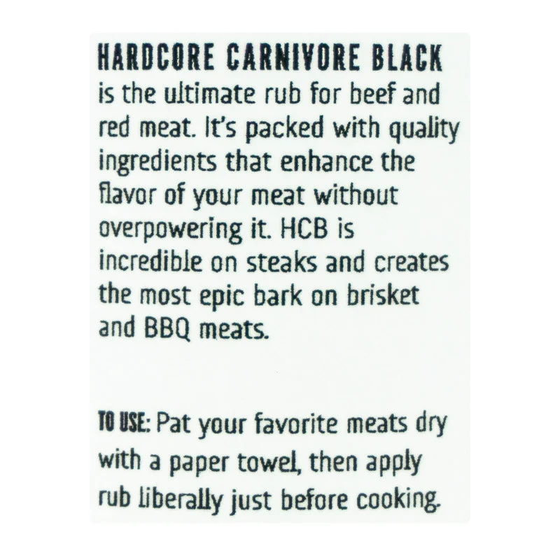 Black Beef Seasoning by Hardcore Carnivore (other)