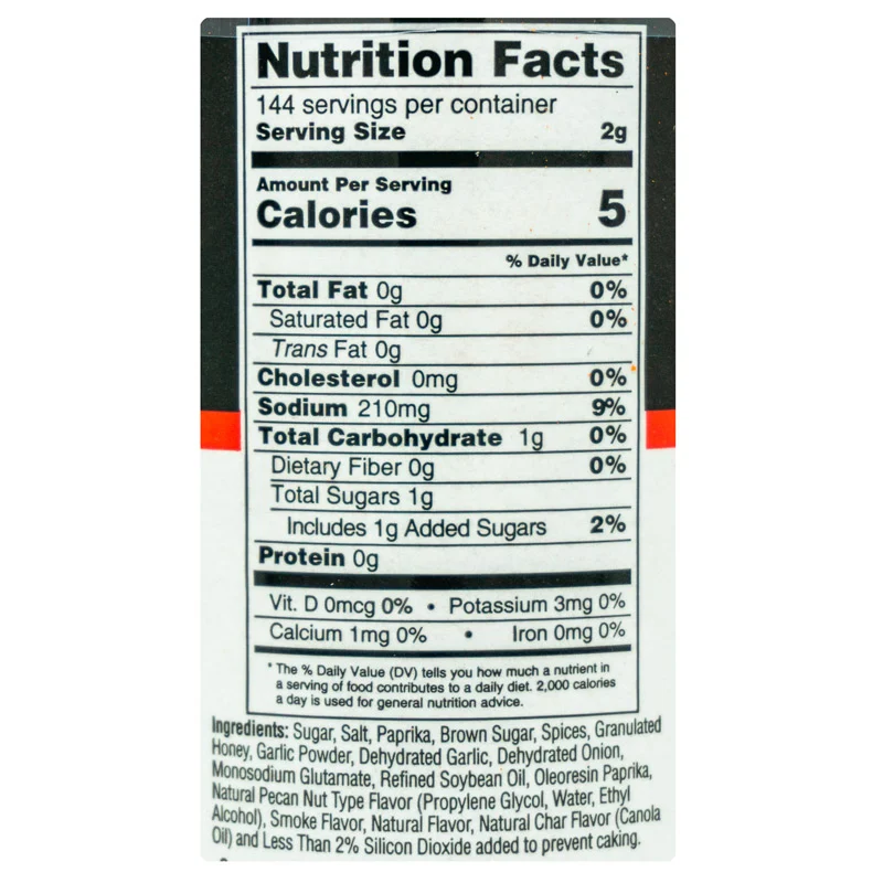 Competition BBQ Rub by Heath Riles BBQ (nutrition)
