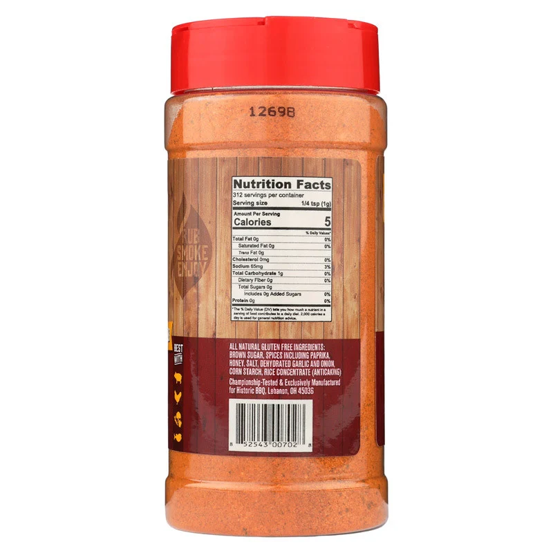 Red "Pork & Poultry" by Historic BBQ (nutrition)