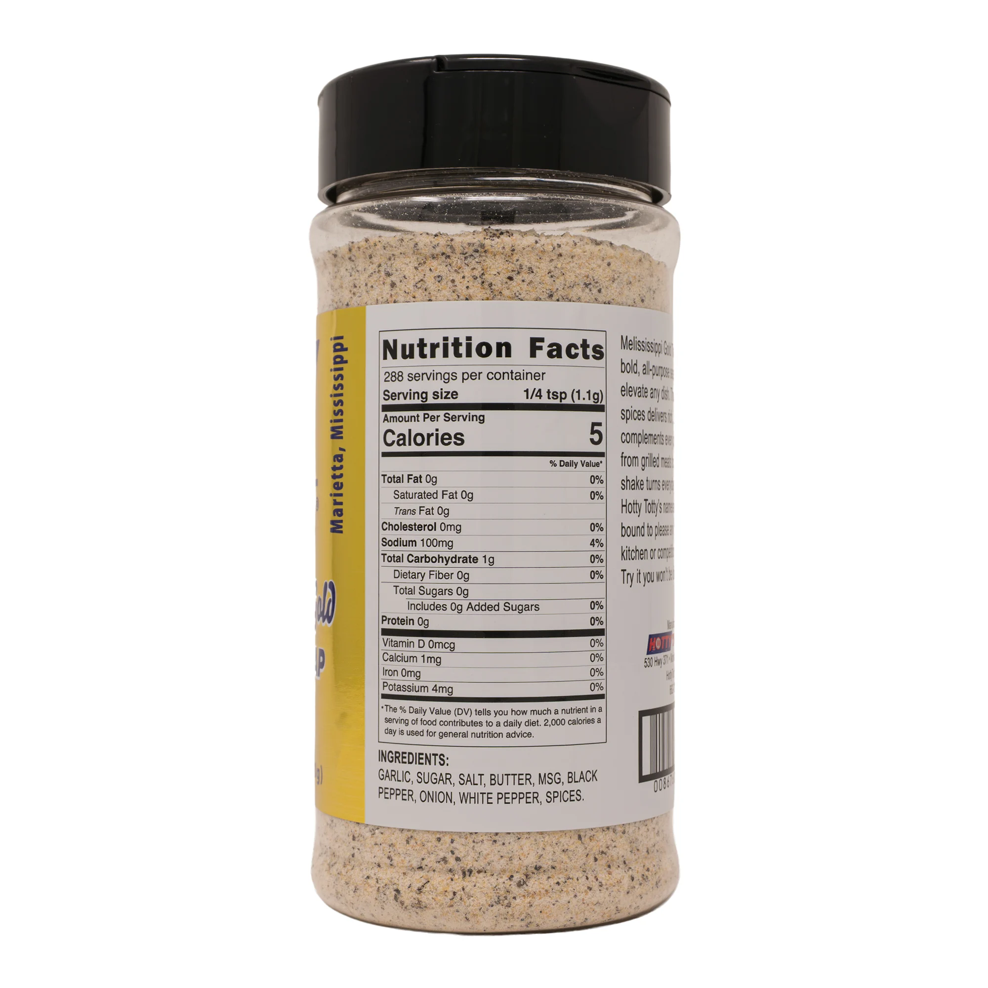 Melississippi Gold Ultimate AP Seasoning by Hotty Totty BBQ Crew (nutrition)