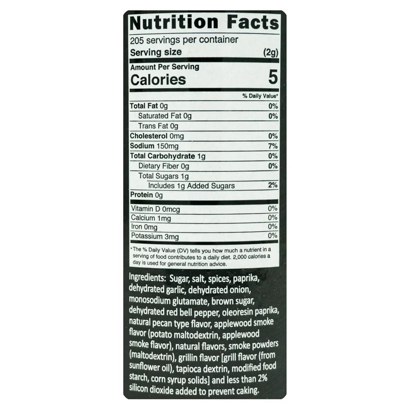 Sweet BBQ Rub by JDQ BBQ (nutrition)