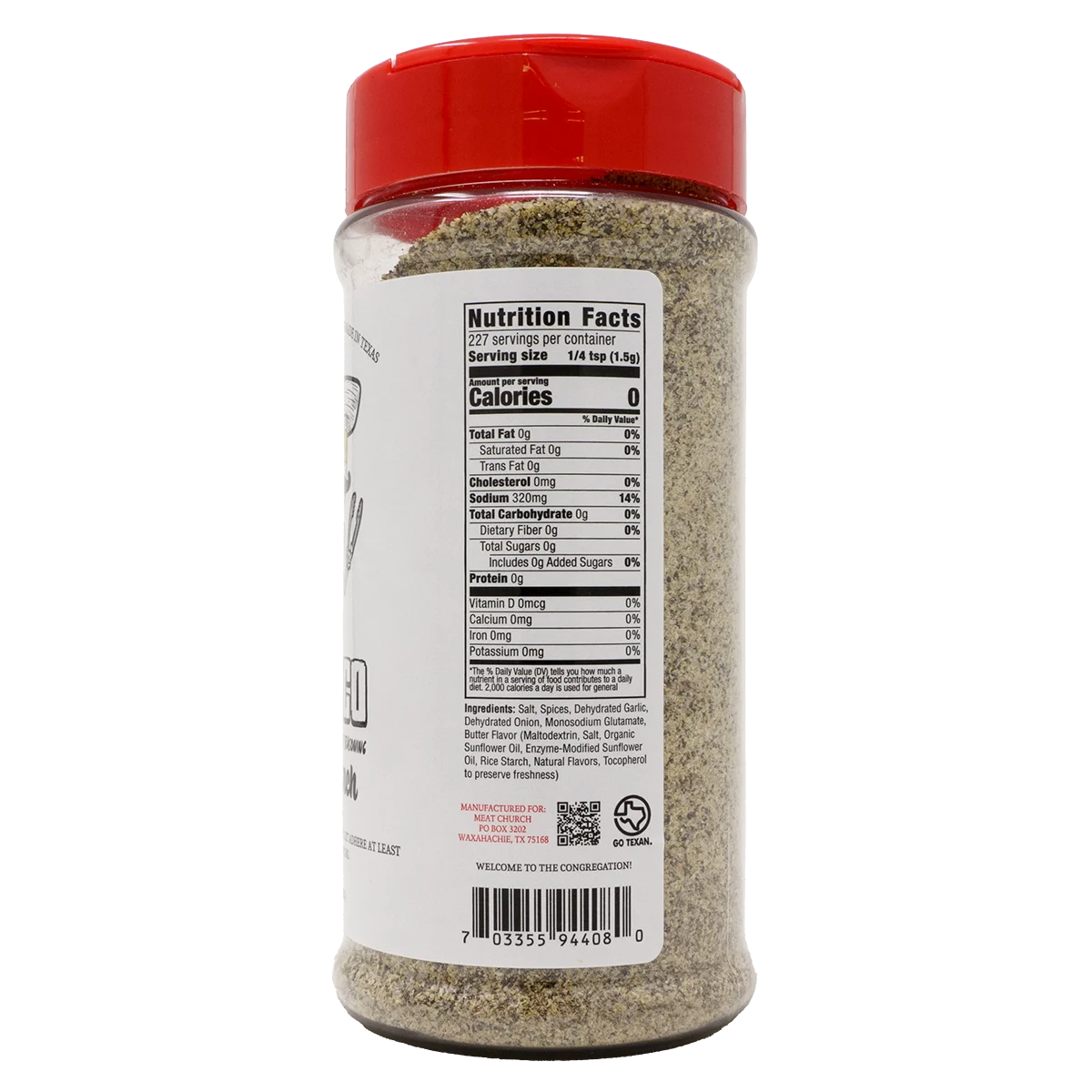 Blanco Steak & Everything Else Seasoning by Meat Church BBQ (nutrition)