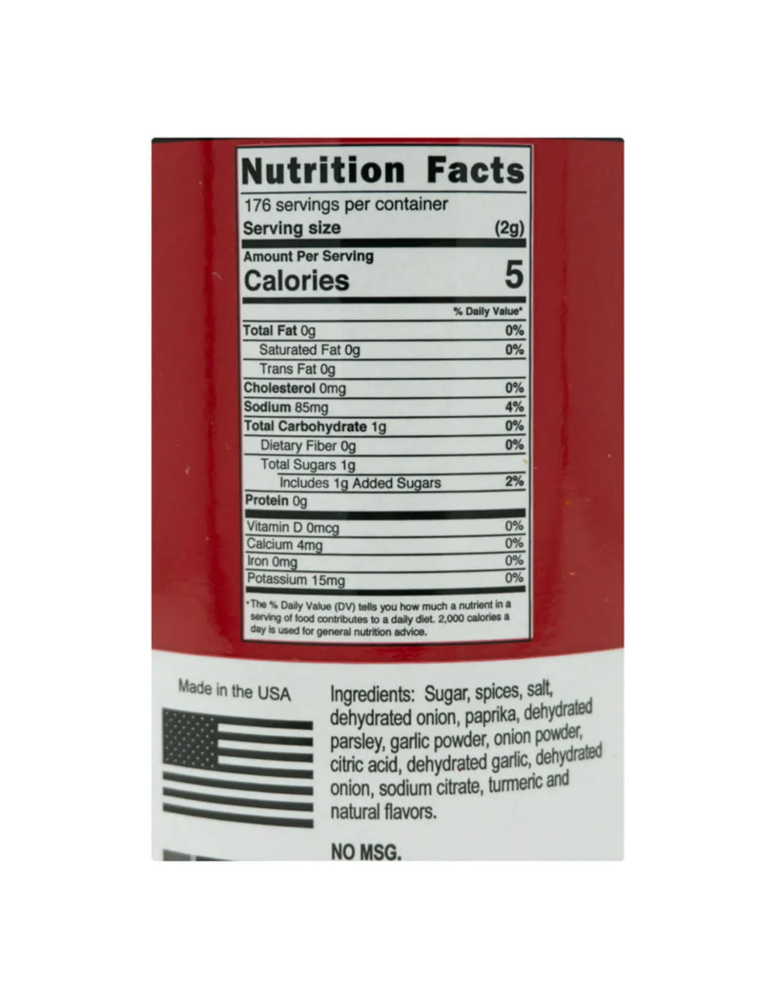 The Smokin' Mexi-Cali Seasoning Blend by Mississippi Meat Mafia (nutrition)