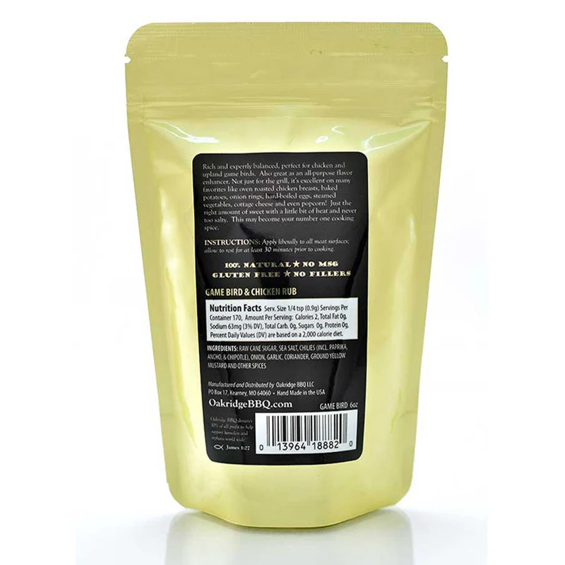 Game Bird & Chicken Rub by Oakridge BBQ (nutrition)