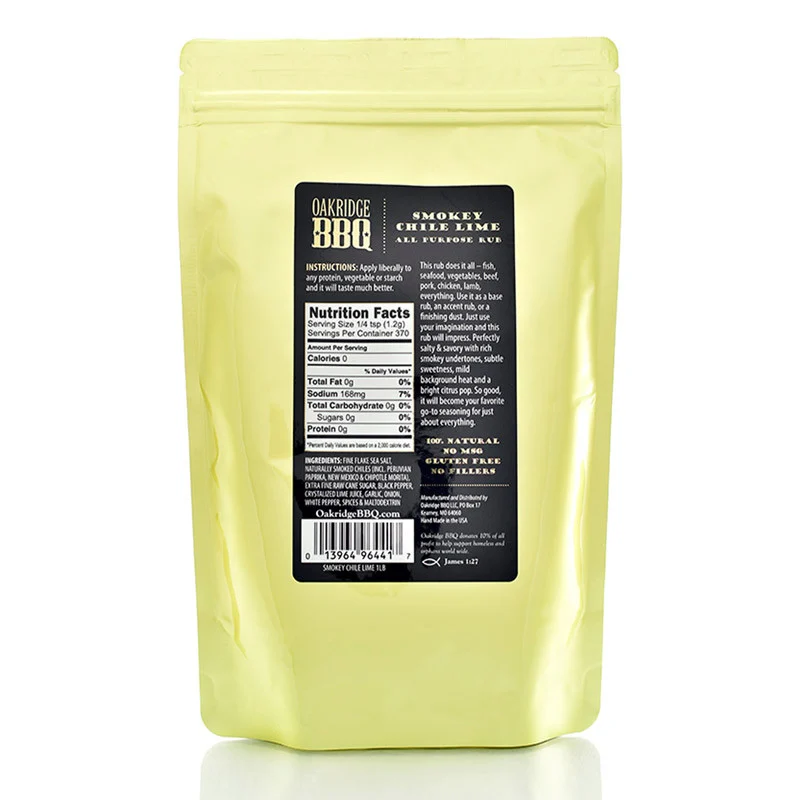 Smokey Chile Lime All Purpose Rub by Oakridge BBQ (nutrition)