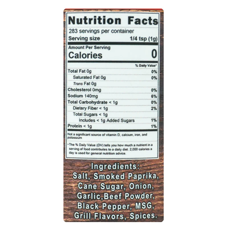 Triple Ought Steak-N-Beef Seasoning by Pendray BBQ (nutrition)