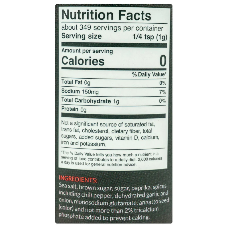 Perfecto Seasoning by Rio Valley Meat (nutrition)