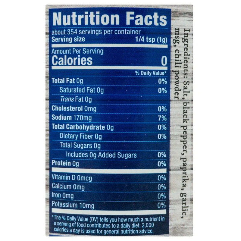 All-Around Seasoning by Sassy Jo's (nutrition)