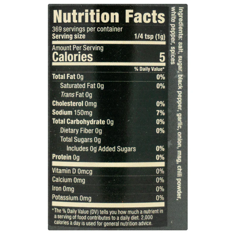 Steak Seasoning by Steaks 4 Sheepdogs (nutrition)