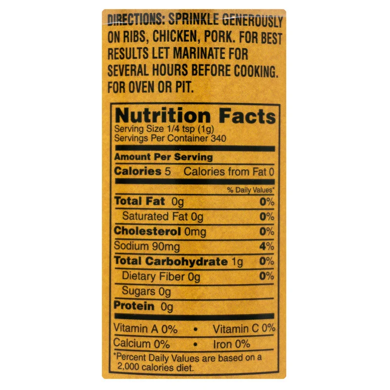 Rib Tickler by William's Food Co. (nutrition)
