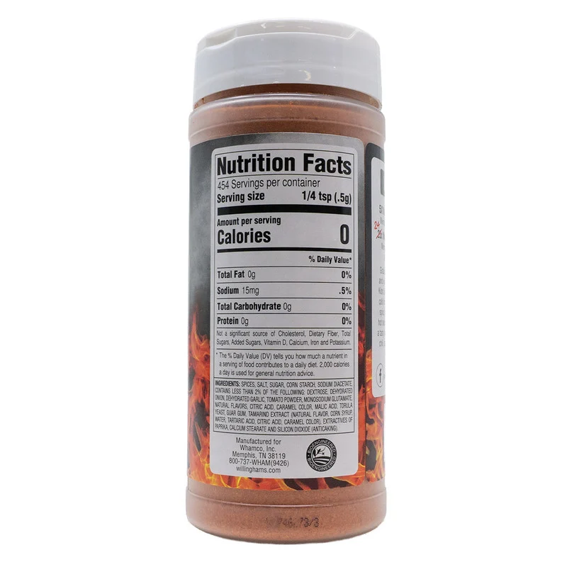 W'ham Seasoning - Hot Stuff by Willingham's (nutrition)