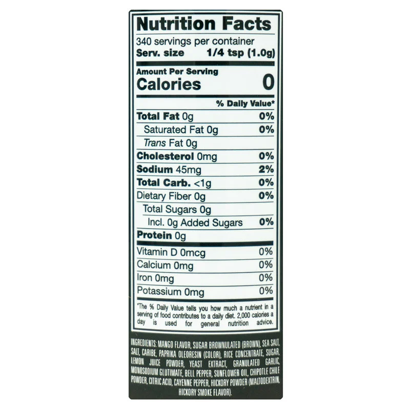 Chipotle Mango Rub by Your Behind BBQ (nutrition)